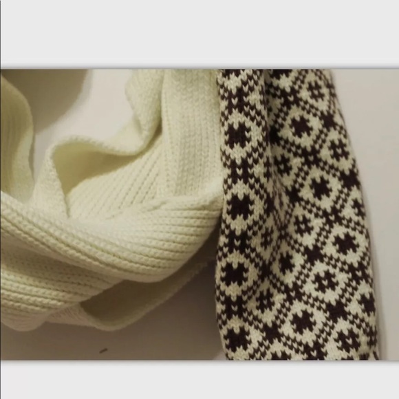 Hilfiger Denim Men Scarf Cable Knit Tribal Design 100% Cotton Cream - Picture 3 of 6